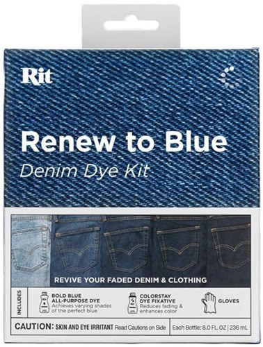 Rit kit tintura tessuti blu denim - rinnova e colora i tuoi capi