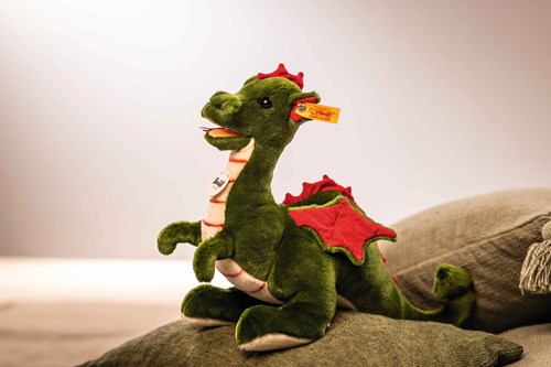 Steiff peluche drago Rocky - drago coccolone khaki 32 cm giocattolo-3