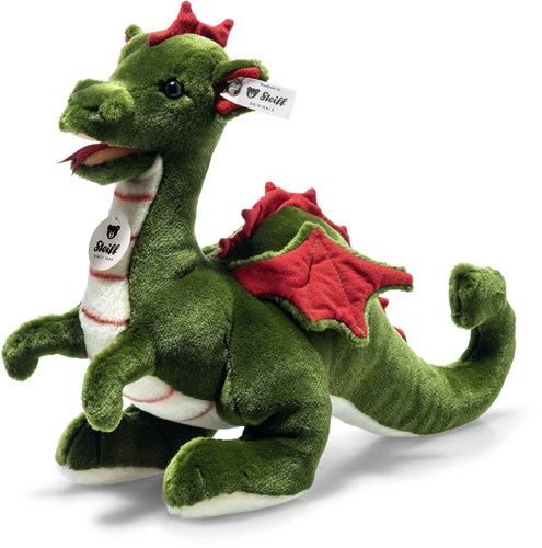 Steiff peluche drago Rocky - drago coccolone khaki 32 cm giocattolo-2