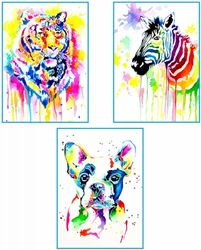 Rosa set pittura acquerello animali 24x34 cm kit creativo