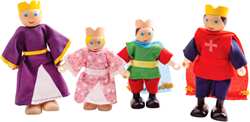 BigJigs bambole famiglia reale set giocattolo in legno casa delle bambole