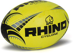 Rhino pallone da rugby Cyclone fluo giallo misura 3 palla da allenamento