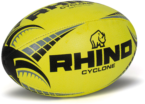 Rhino pallone da rugby Cyclone fluo giallo misura 3 palla da allenamento