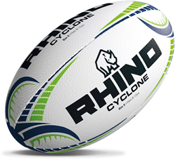 Rhino pallone da rugby Cyclone bianco misura 4 - pallone da allenamento con grip
