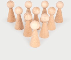 TickiT figure in legno - giocattolo naturale 10 pezzi 100mm