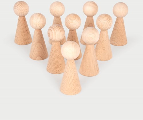 TickiT figure in legno - giocattolo naturale 10 pezzi 100mm