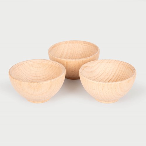 TickiT ciotola giocattolo in legno 70 mm set 3 pezzi - educativo