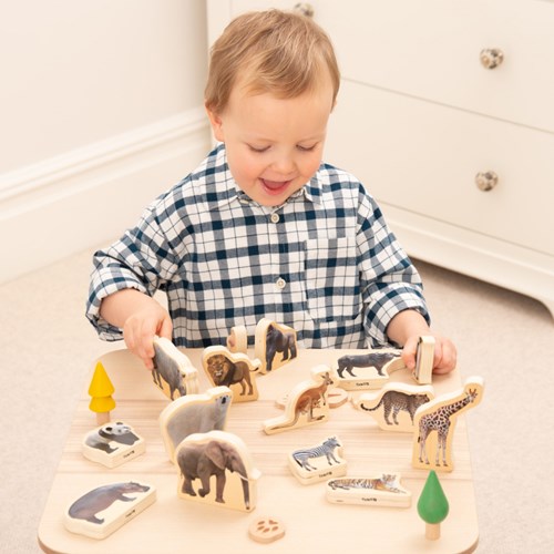 Wooden Wild Animal Blocks-3