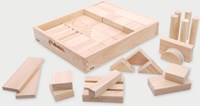 TickiT set di blocchi da costruzione in legno - Blocchi jumbo con vassoio in legno
