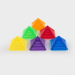 TickiT gioco di costruzione piramide impilabile - colori trasparenti