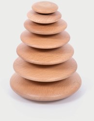 TickiT giocattolo bottoni in legno - set bottoni naturali 7 pezzi