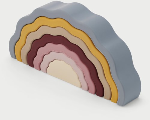 TickiT giocattolo arcobaleno impilabile in silicone colore terra - gioco creativo