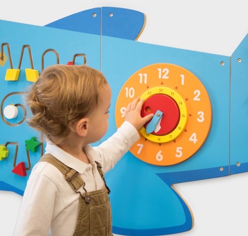 Viga Toys pannello da parete in legno aereo - gioco educativo-3