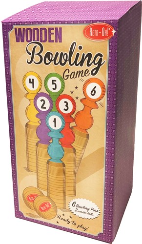 Retr-Oh Set da bowling in legno per bambini / gioco di birilli - 6 birilli & 2 palline