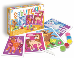 Sentosphère set creativa quadri di sabbia unicorni per bambini