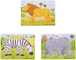 Bigjigs Safari (6 pezzi) 3 puzzle