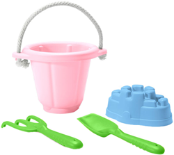 Green Toys set giochi sabbia secchiello rosa giocattolo spiaggia eco
