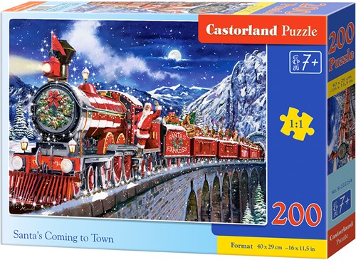 Castorland puzzle di Natale puzzle 200 pezzi Santa's Coming to Town-2