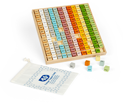 BigJigs gioco educativo in legno - Scandi Times Tables Tray - Montessori