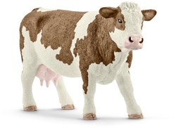 Schleich Farm World figura mucca - animale da fattoria Simmental