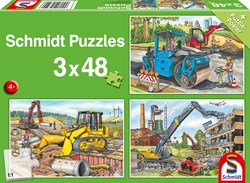 Schmidt puzzle veicoli da cantiere - 3x48 pezzi puzzle bambini