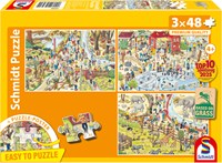 Schmidt puzzle animali - 3x48 pezzi - divertimento allo zoo per bambini