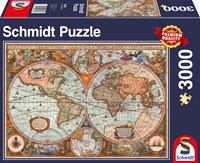 Schmidt puzzle Antica Mappa del Mondo - 3000 pezzi cartone mappa-2