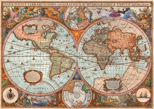Schmidt puzzle Antica Mappa del Mondo - 3000 pezzi cartone mappa