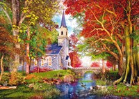 Schmidt puzzle Chapel in the Magic of Autumn - puzzle 1000 pezzi