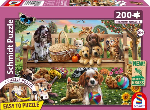 Schmidt puzzle cani e gatti - 200 pezzi - divertimento colorato-2