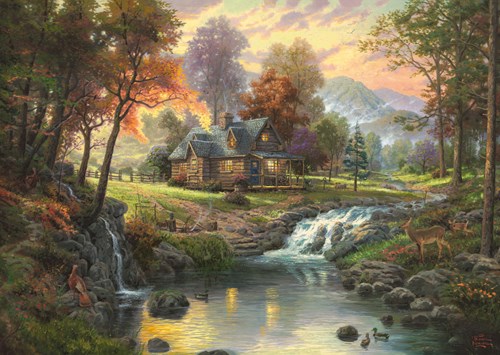 Schmidt puzzle Mountain Retreat - 1000 pezzi - paesaggio Thomas Kinkade