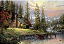 Schmidt puzzle paesaggio Thomas Kinkade casa tra le montagne 500 pezzi