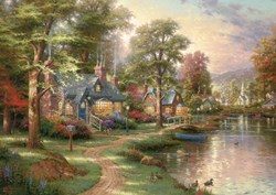 Schmidt puzzle Hometown Lake - Thomas Kinkade - 1500 pezzi - paesaggio