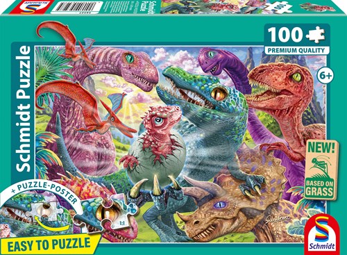 Schmidt puzzle Little Dinosaurs - 100 pezzi puzzle bambini dinosauri-2