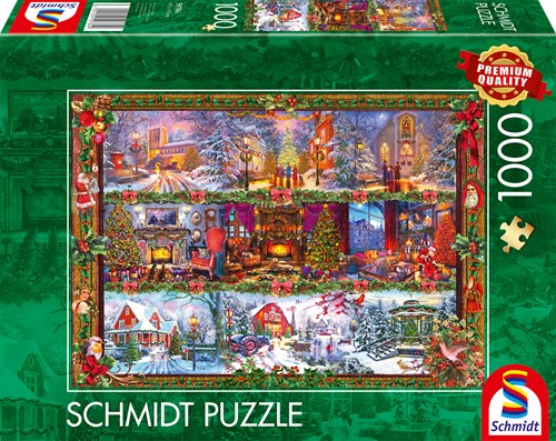 Schmidt puzzle Merry Christmas 1000 pezzi divertimento natalizio-2