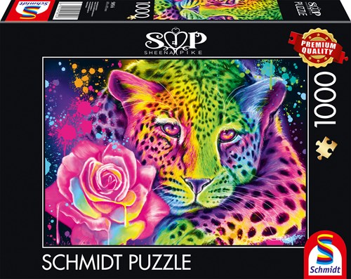 Schmidt puzzle Leopardo Arcobaleno Neon - 1000 pezzi colorato-2