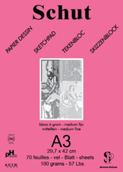 Schut carta da disegno A3 blocco schizzi 180gr 70 fogli per artisti