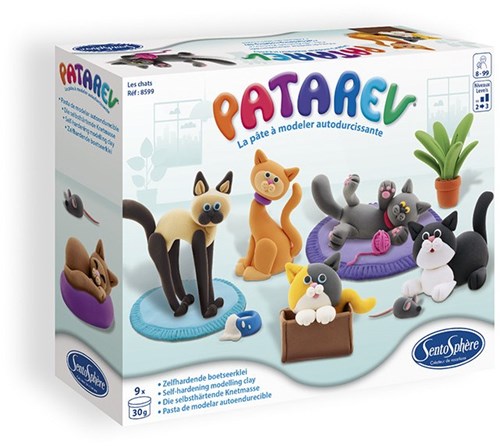 Sentosphère set pasta modellabile gatti - kit creativo 9 pezzi