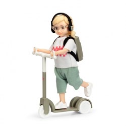 Lundby casa delle bambole personaggio bambino con monopattino - giocattolo colorato