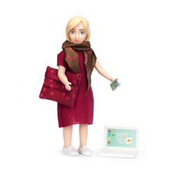 Lundby bambola casa delle bambole donna con laptop - set accessori figura da gioco