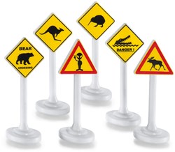 Siku segnali stradali giocattolo plastica giallo-bianco 6 pezzi gioco versatile