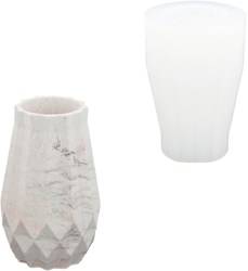 Jesmonite stampo in silicone vaso per fiori 10,5x7 cm per hobby e decorazione