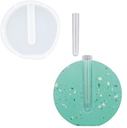 Jesmonite stampo in silicone vaso per fiori con tubo - stampo creativo DIY