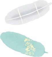 Jesmonite stampo in silicone piattino piuma 24x8,8 cm creazioni fai da te