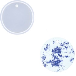 Jesmonite stampo in silicone etichetta rotonda con occhiello 6,8cm - colata creativa