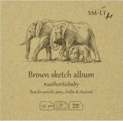 SMLT album da disegno baby quadrato carta marrone 9 cm FSC 32 fogli