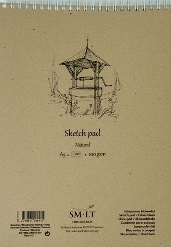 SMLT album da disegno A3 ad anelli carta bianca naturale 100 fogli 100gr