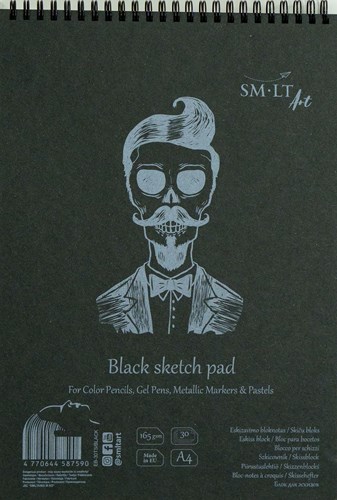 SMLT album da disegno A4 carta nera 165gr 30 fogli per disegno