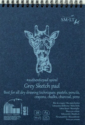 SMLT album da schizzi A5 grigio ad anelli 180gr 20 fogli carta FSC