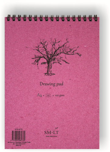 SMLT blocco da disegno A4 spirale 120g 60 fogli carta bianca